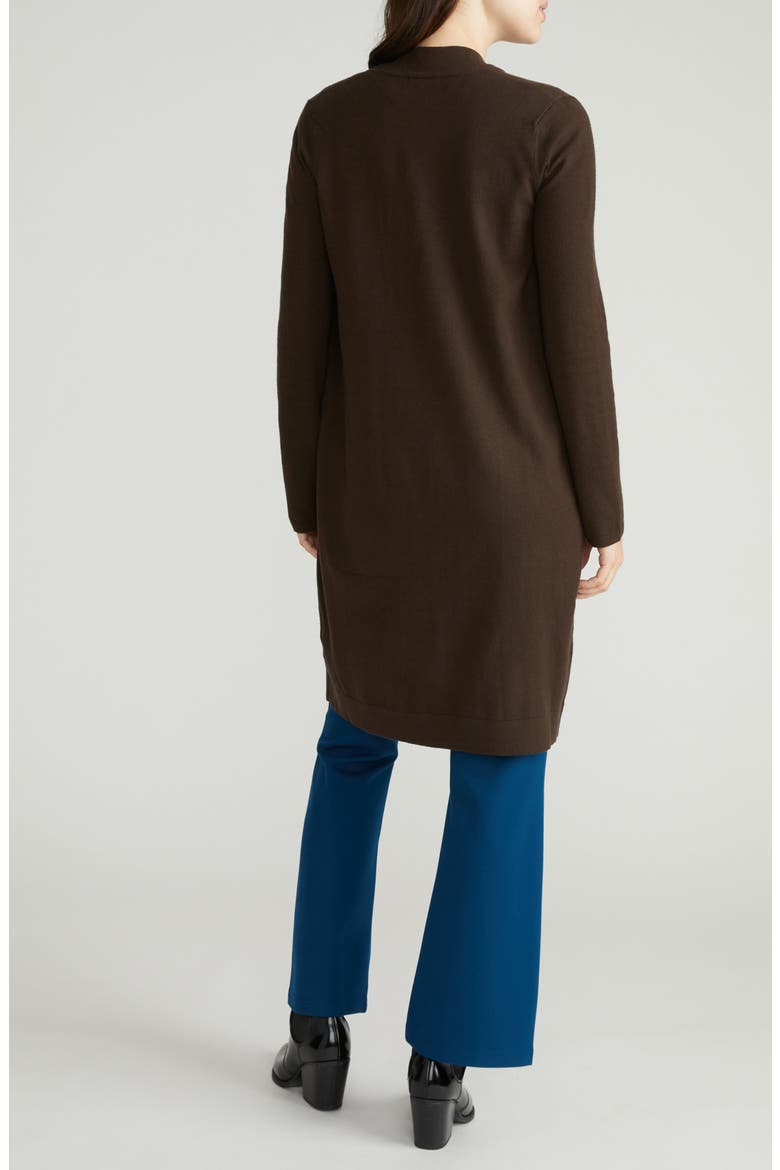 Long Open Front Cardigan, Alternate, color, CHOCOLATE