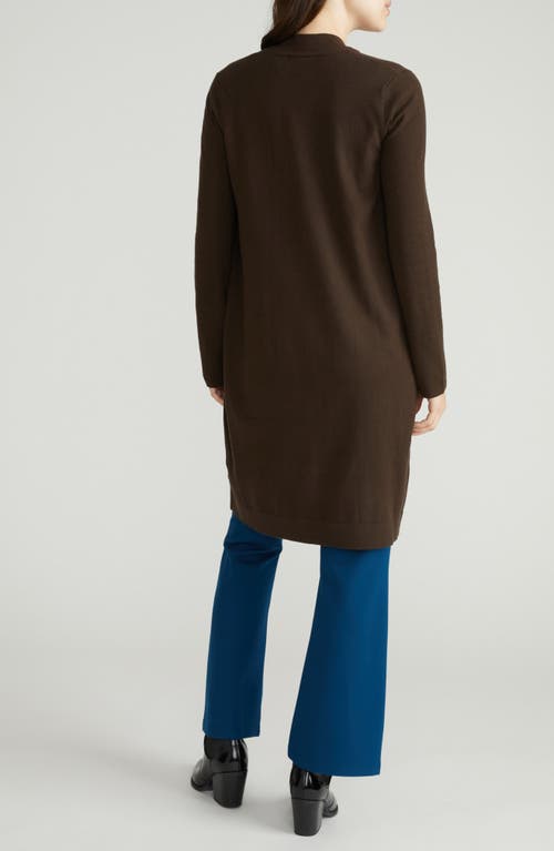 Universal Standard Long Open Front Cardigan In Chocolate