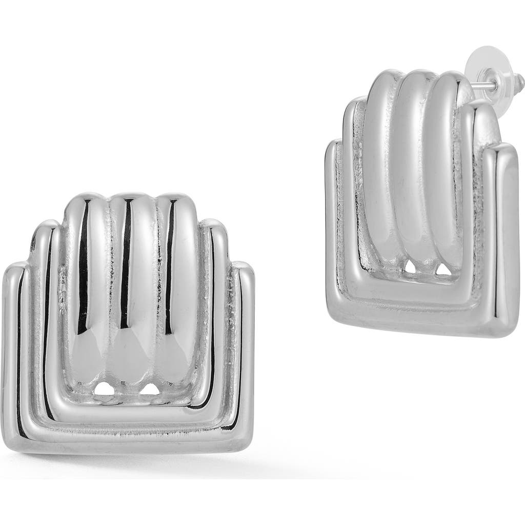 Glaze Jewelry Statement Stud Earrings In White