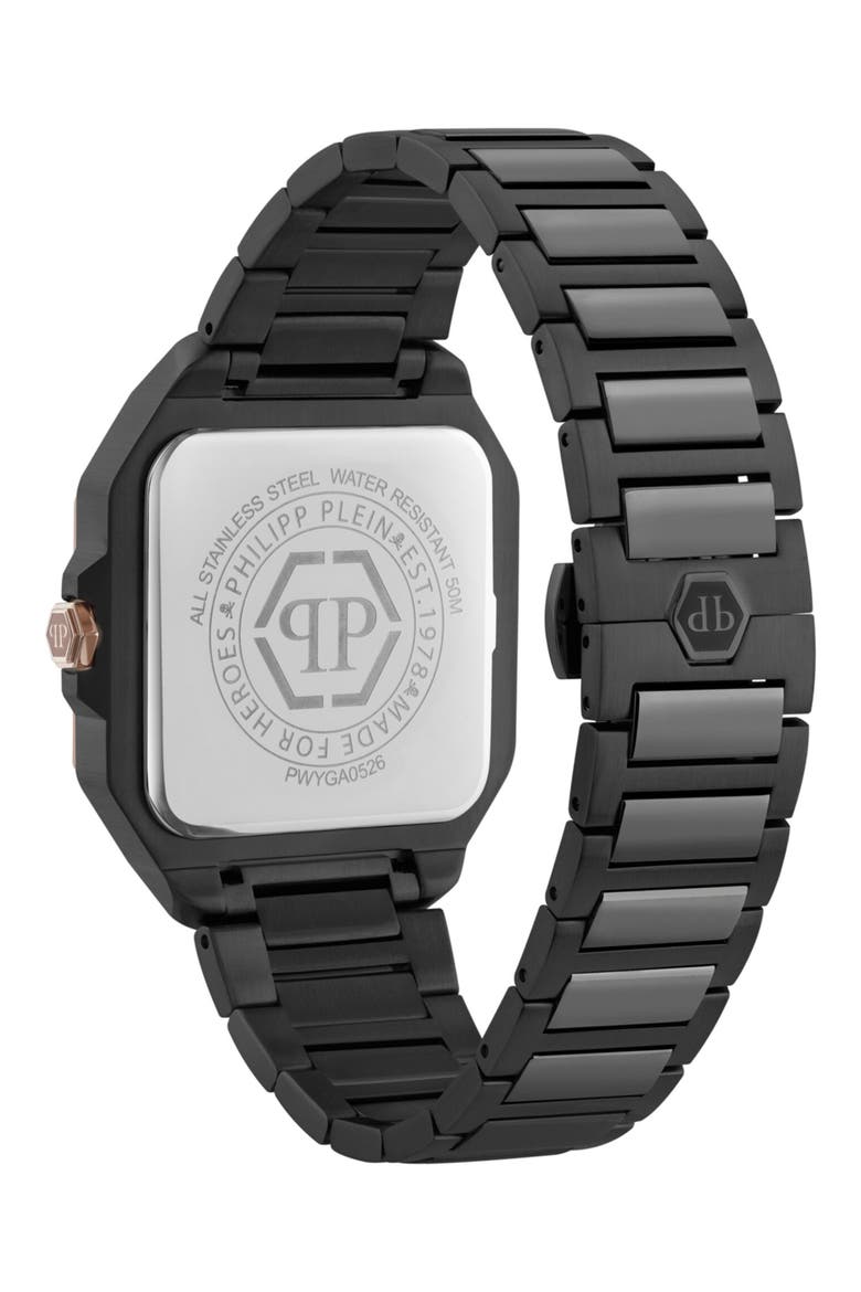 Edge Two-Tone Bracelet Watch, 42mm, Alternate, color, IP BLACK