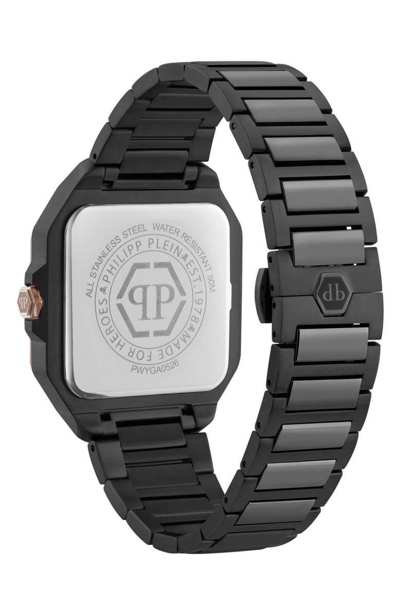 PHILIPP PLEIN Edge Two-Tone Bracelet Watch, 42mm, Alternate, color, Ip Black