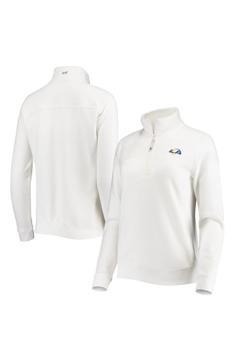 vineyard vines Women's Vineyard Vines White Los Angeles Rams Shep Shirt Quarter-Zip Sweatshirt, Alternate, color, 
