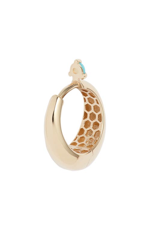 Zoë Chicco Turquoise Stud Huggie Hoop Earrings