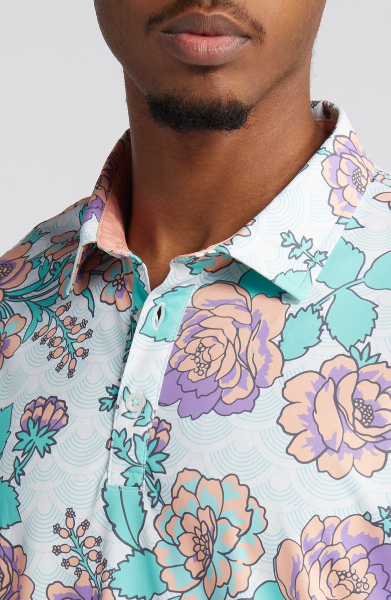 Swannies Bailey Floral Golf Polo, Alternate, color, Cactus