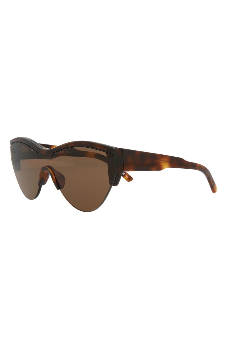 Balenciaga 99mm Shield Sunglasses, Alternate, color, Havana Havana Brown