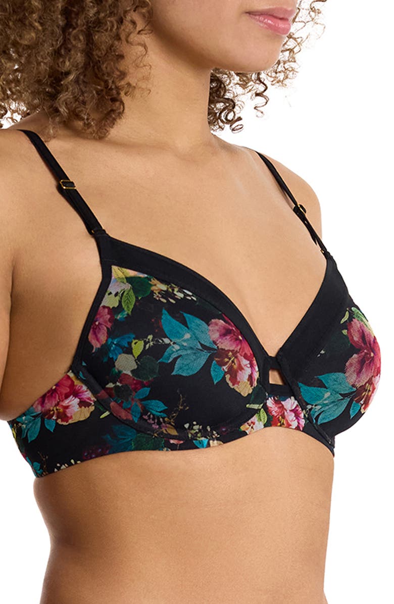 Hanky Panky Underwire Lined Mesh Plunge Bra, Alternate, color, Botanic