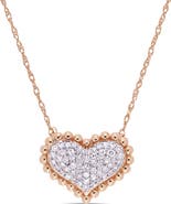 Julianna B. Diamond Clustered Heart Necklace 10k Rose Gold