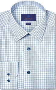David Donahue Trim Fit Dobby Check Dress Shirt