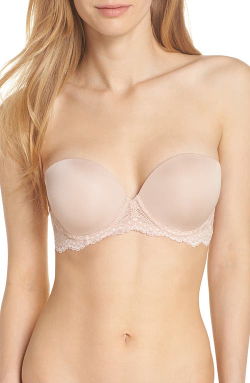 On Gossamer Beautifully Basic Strapless Underwire Bra in Champagne at Nordstrom, Size 36D