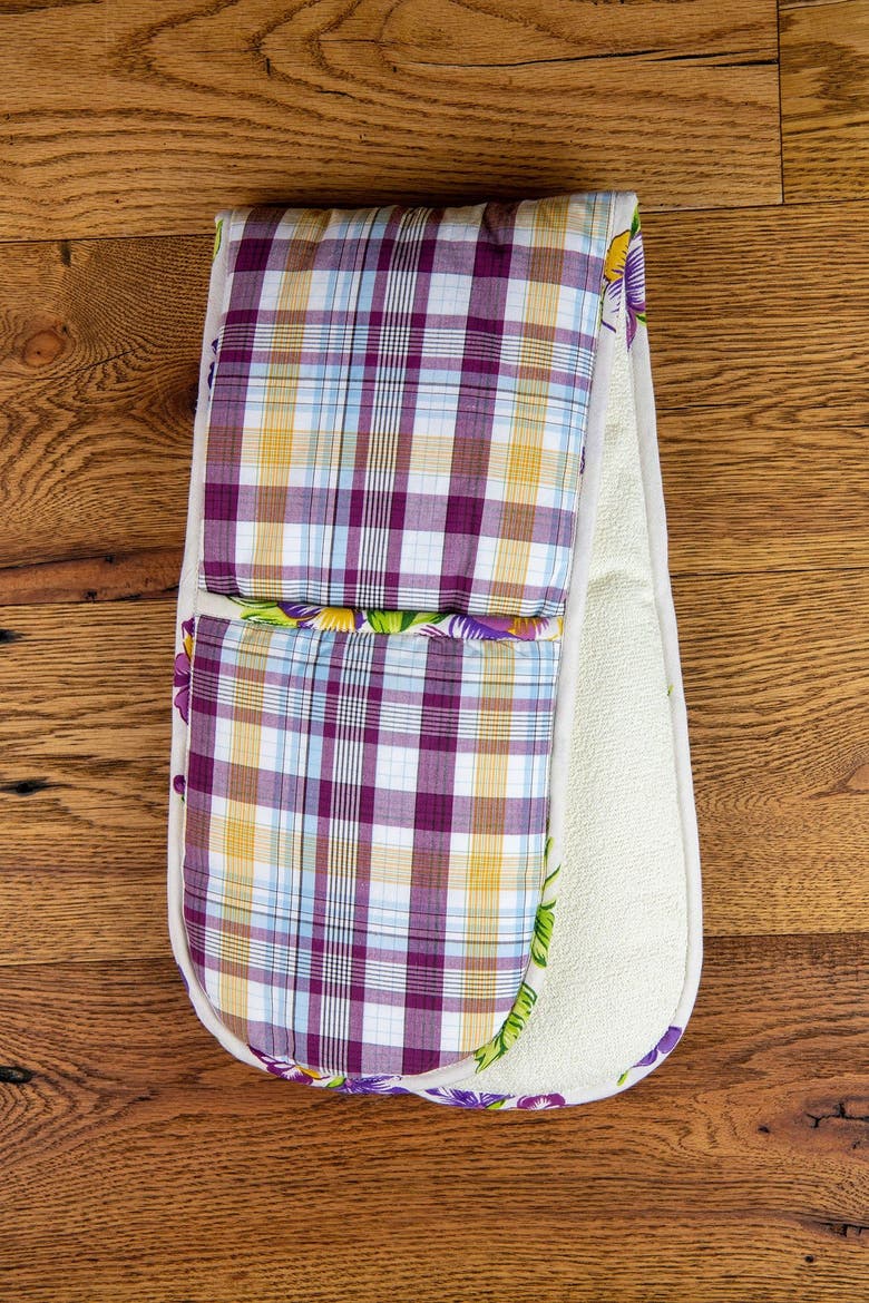 Pansy Plaid Double Pot Mitt, Alternate, color, Multi