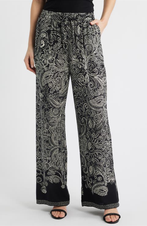 Elastic Waist Wide Leg Pants