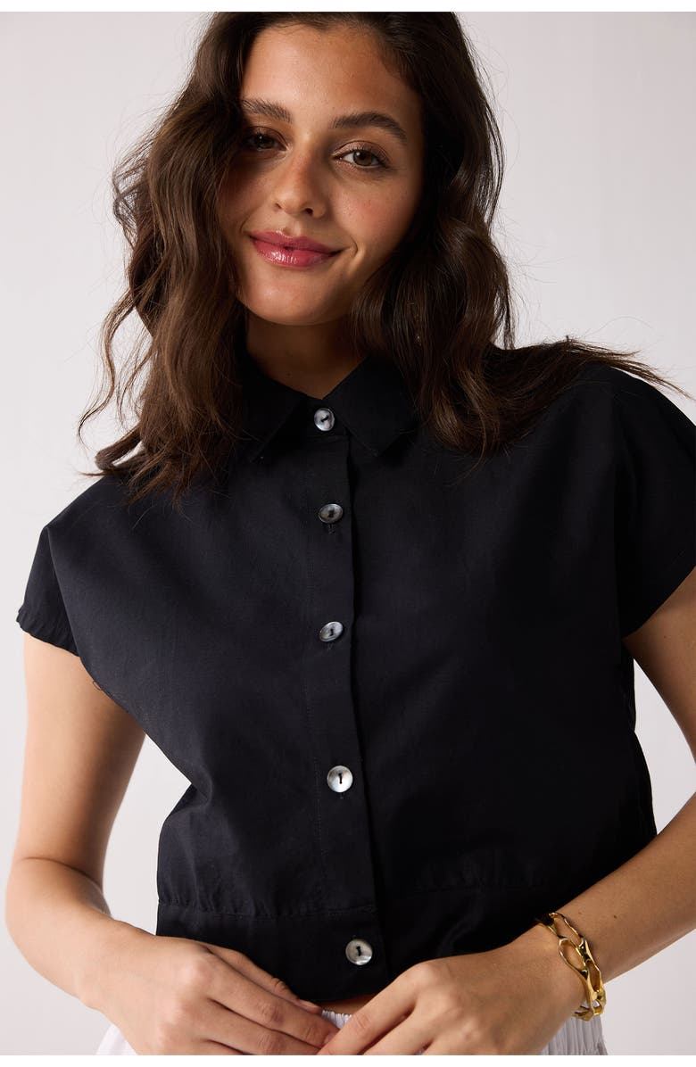 Reistor Oversized Crop Shirt, Alternate, color, Black