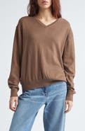 JULIE KEGELS Glitter Elbow Patch Cotton & Cashmere Sweater