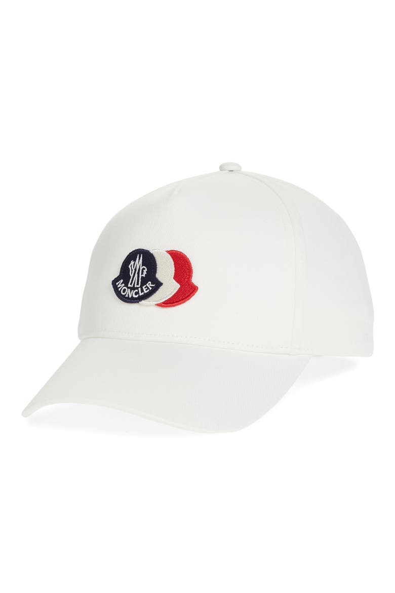 Kids' Tricolor Logo Patch Cotton Gabardine Baseball Cap, Main, color, WHITE