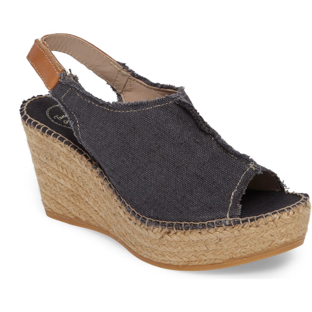 Toni Pons 'Lugano' Espadrille Wedge Sandal in Black Fabric  product