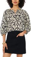 Vince Camuto Print Lace Up Top