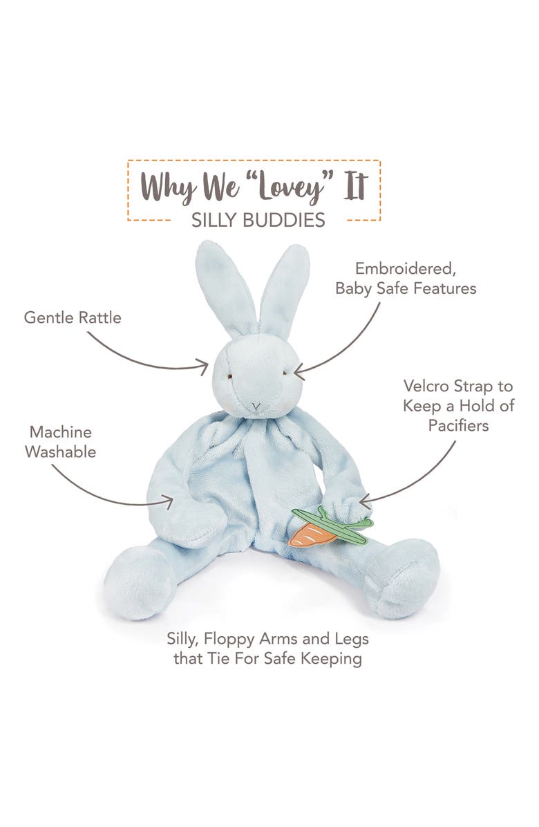 Bunnies by the Bay Blanket & Bunny Silly Buddy Pacifier Holder Gift Set, Alternate, color, Blue