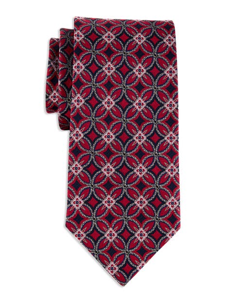 Big & Tall Geometric Pattern Silk Tie V2