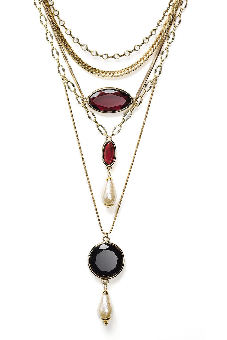 'Katherine' Multi Tier Long Necklace, Main, color, GOLD MULTI