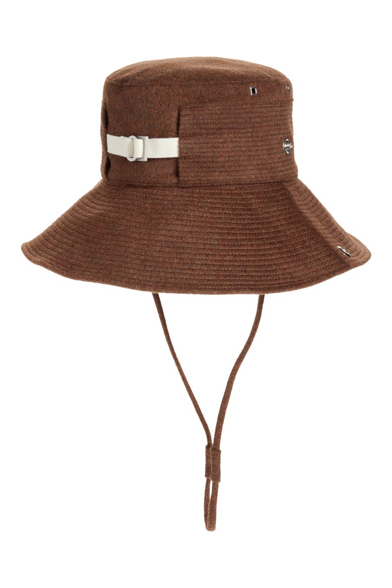 Le Bob de-Nîmes Bucket Virgin Wool Bucket Hat, Alternate, color, DARK BROWN