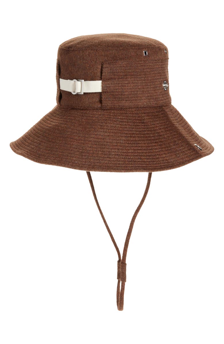 Jacquemus Le Bob de-Nîmes Bucket Virgin Wool Bucket Hat, Alternate, color, Dark Brown