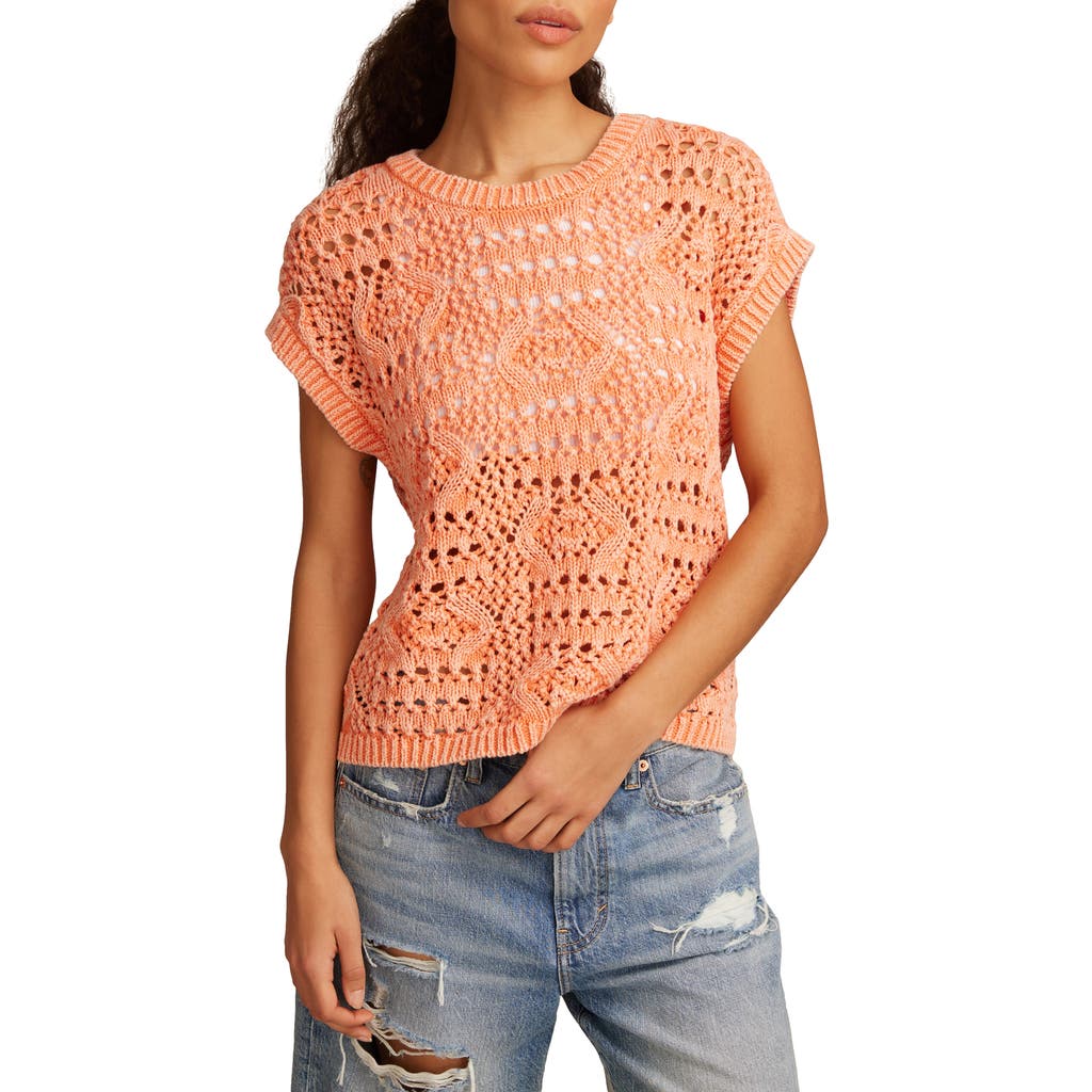 Lucky Brand Open Knit Sleeveless Sweater In Nude