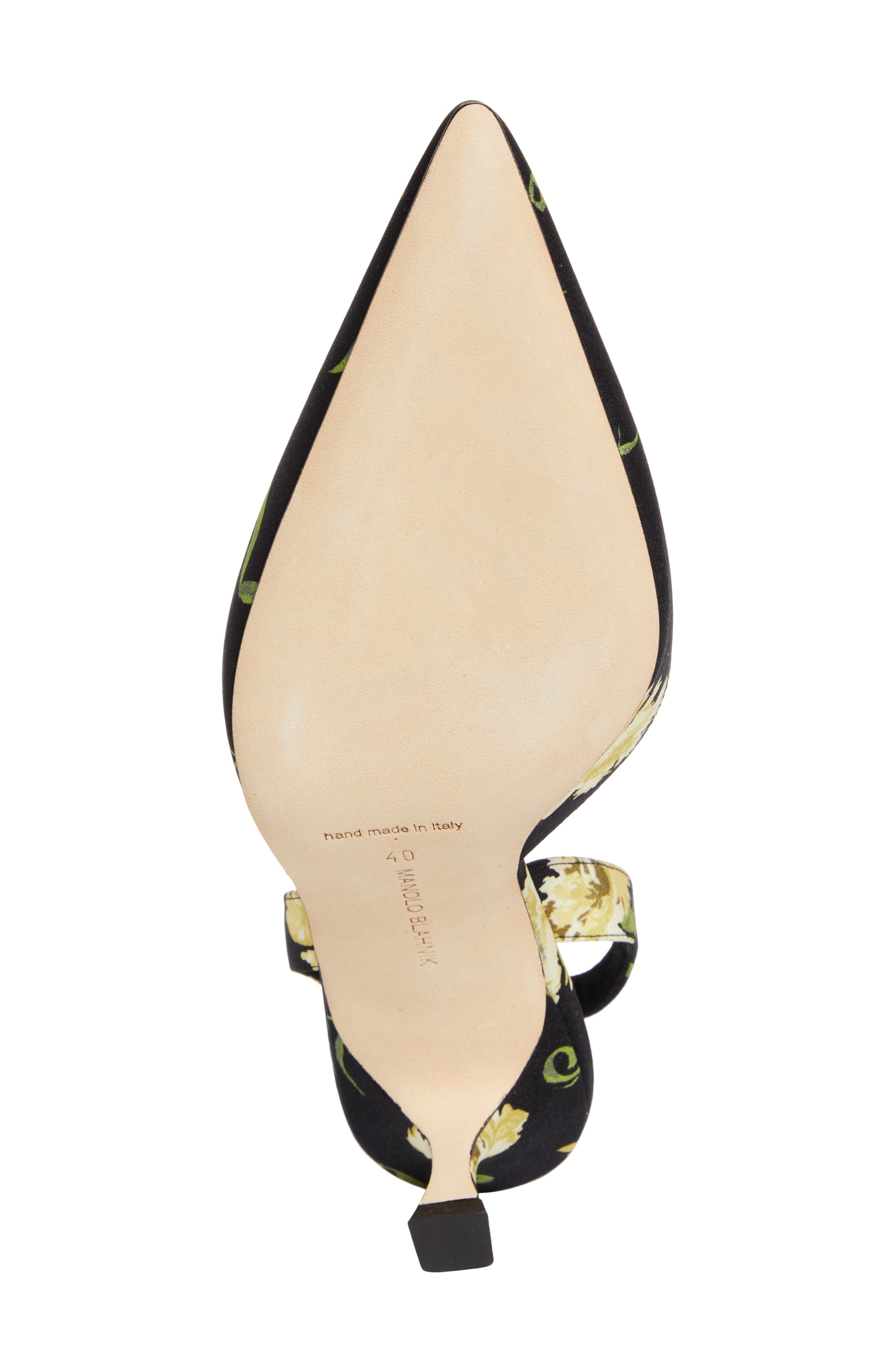 Manolo Blahnik Carolyne Floral Pointed Toe Slingback Pump, Alternate, color, 