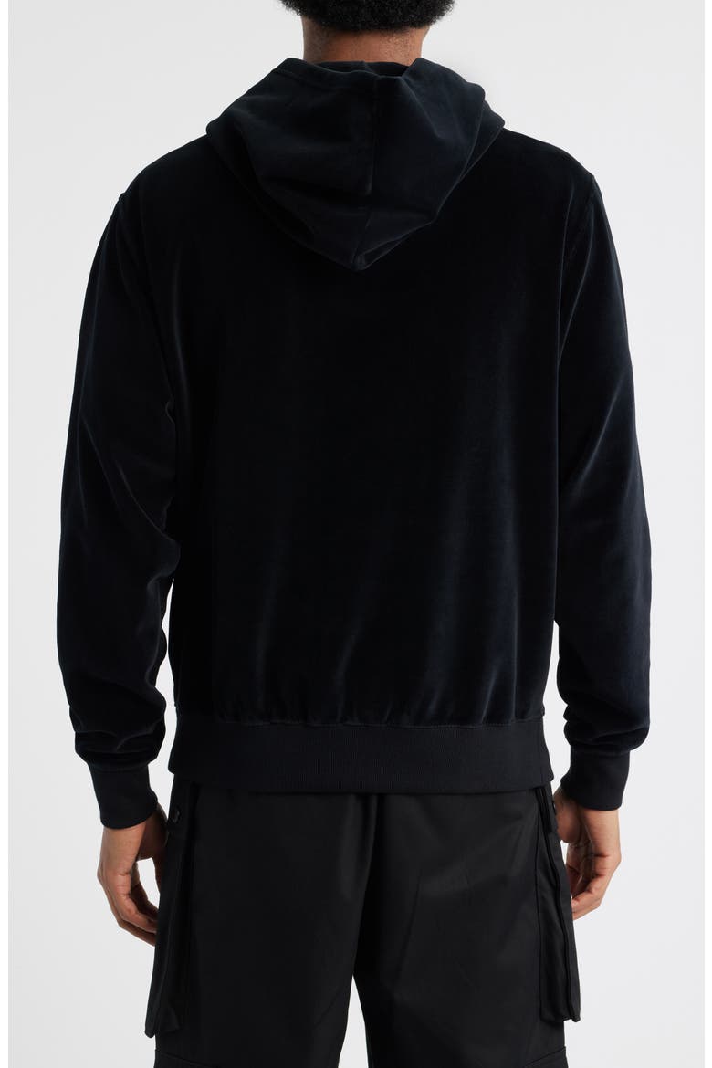 BB Mission Logo Embroidered Velour Hoodie, Alternate, color, BLACK