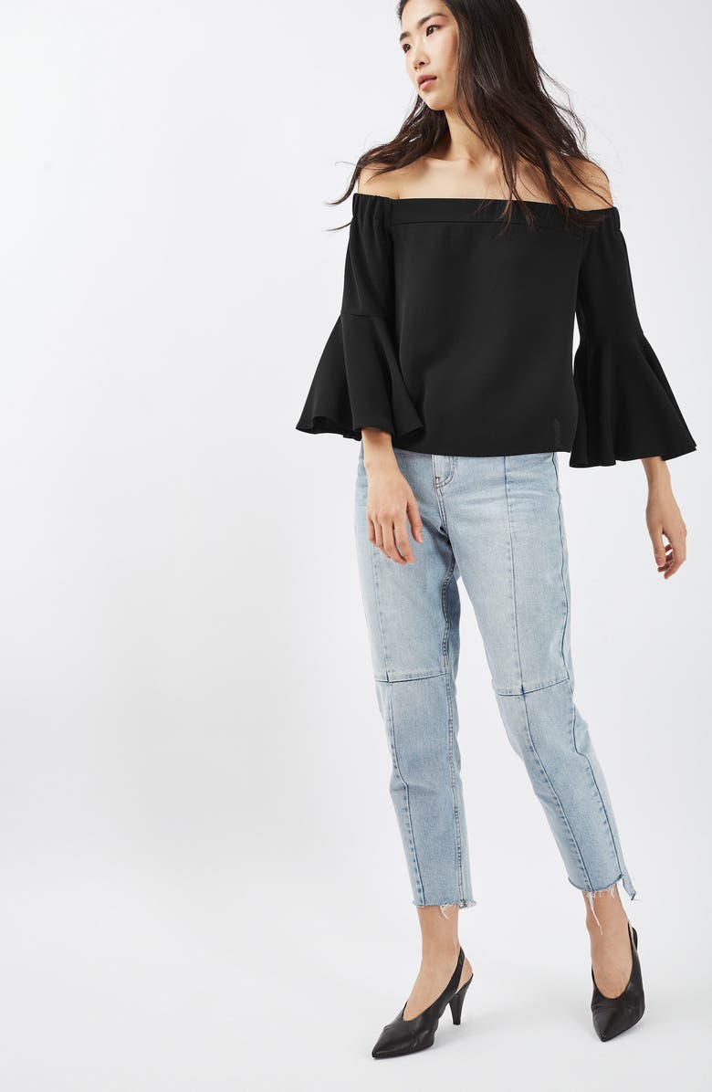 Topshop Ella Off the Shoulder Top, Alternate, color, 