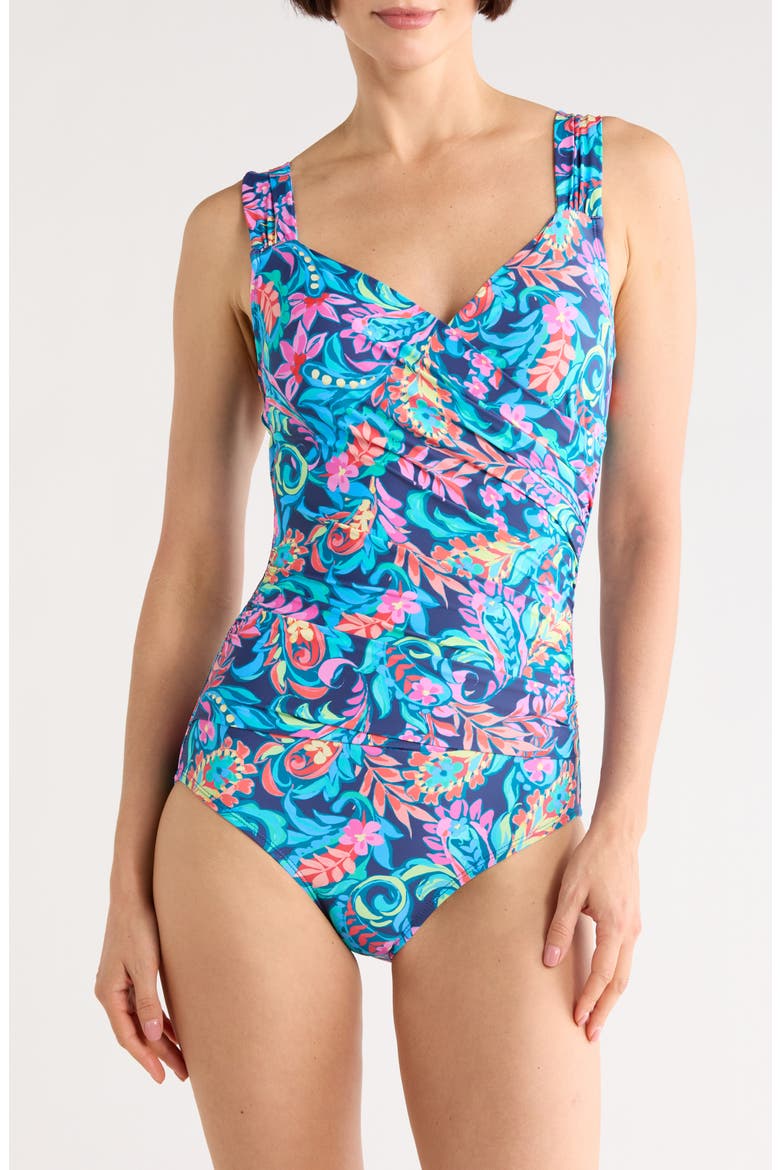 Artissan Surplice Mio One-Piece Swimsuit, Main, color, PANTHEON BLUE
