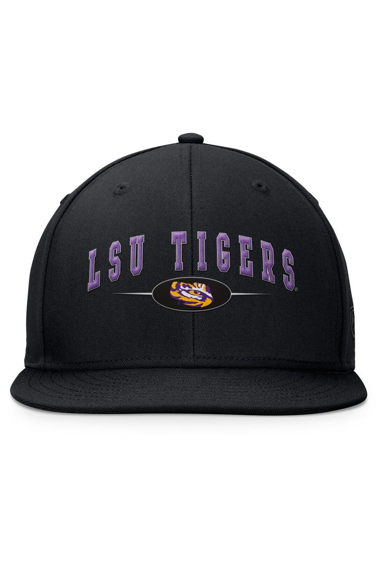 Men's Top of the World Black LSU Tigers Bullpen Snapback Hat, Alternate, color, Black