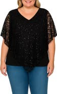 Standards & Practices Sequin Poncho Top