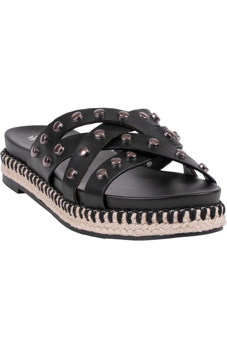 GOOD CHOICE NEW YORK Loola Studded Espadrille Sandal, Main, color, Black