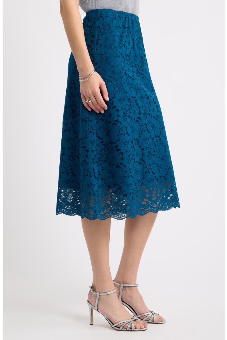 Lace Midi Skirt, Alternate, color, BLUE POSEIDON
