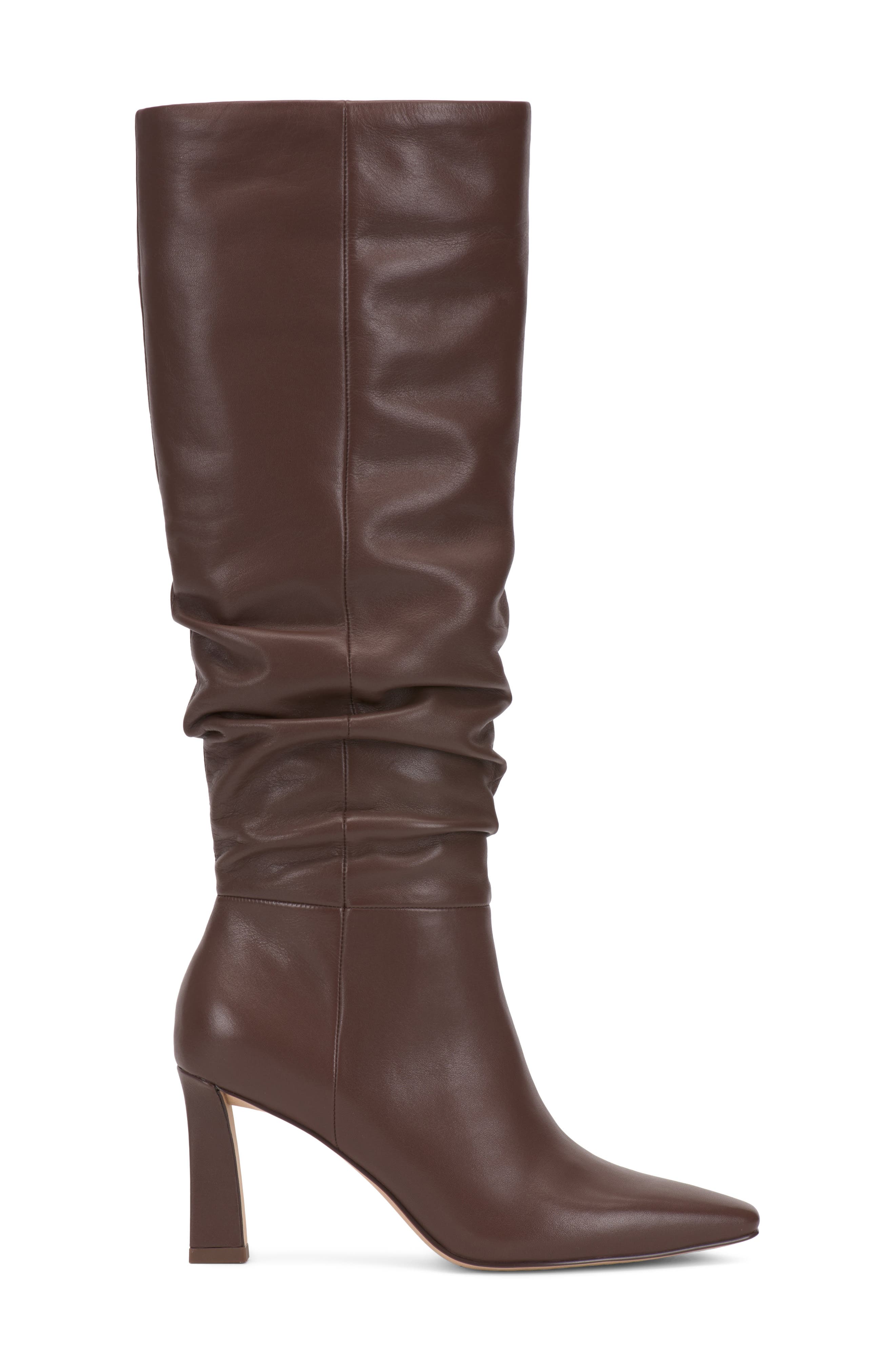Genisa Knee High Leather Boot, Alternate, color, JAVA
