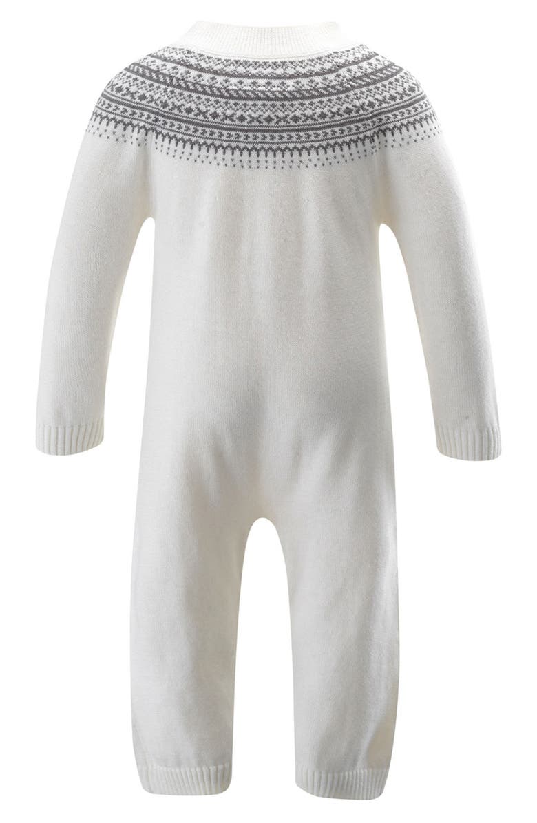 Rachel Riley Fair Isle Cotton Sweater Romper, Alternate, color, 