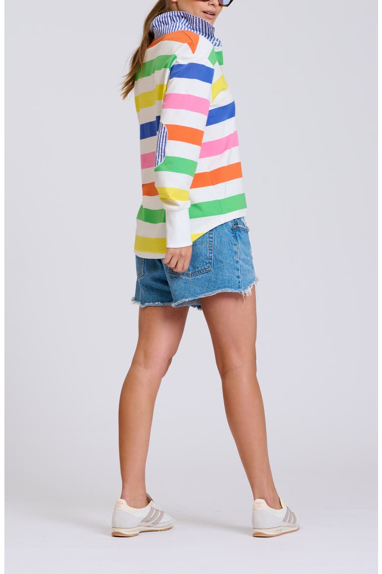 Summer Stripe Cotton Rugby Sweatshirt, Alternate, color, BRIGHT STRIPE