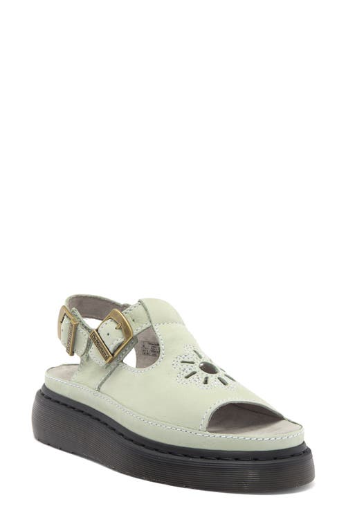 Dr. Martens Dunnet Flower Slingback Sandal In Sage Green Buttersoft