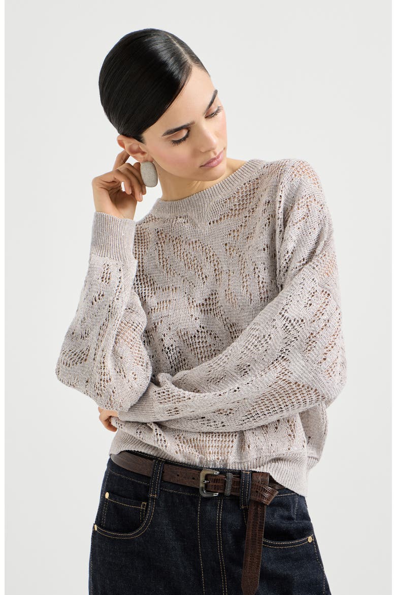 Dazzling water lilies sweater, Main, color, Cool Beige