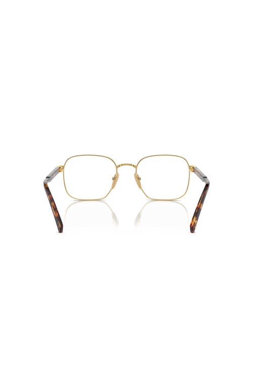 Prada 51mm Rectangle Optical Glasses In Gold