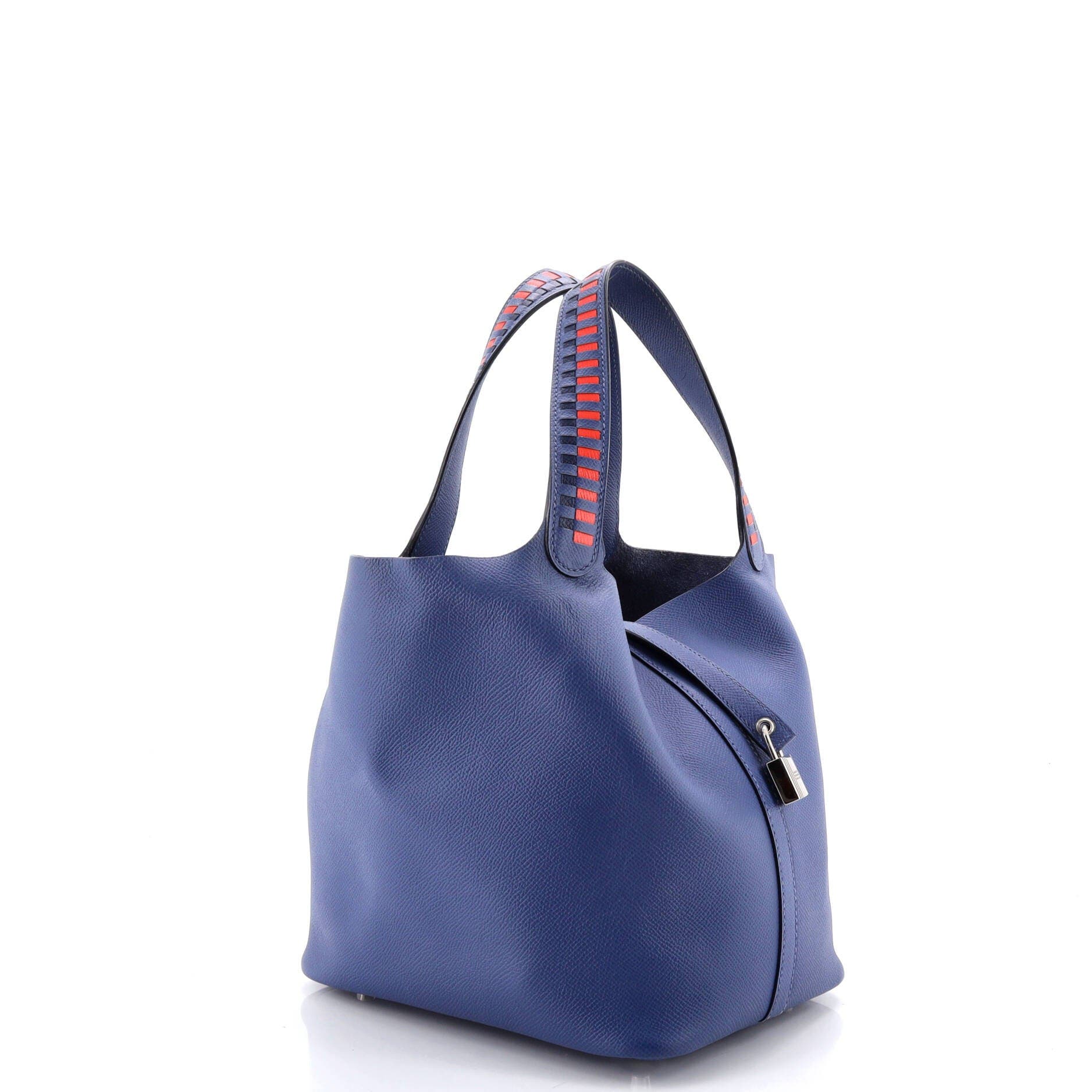 Picotin Lock Bag Tressage Epsom MM, Alternate, color, Blue