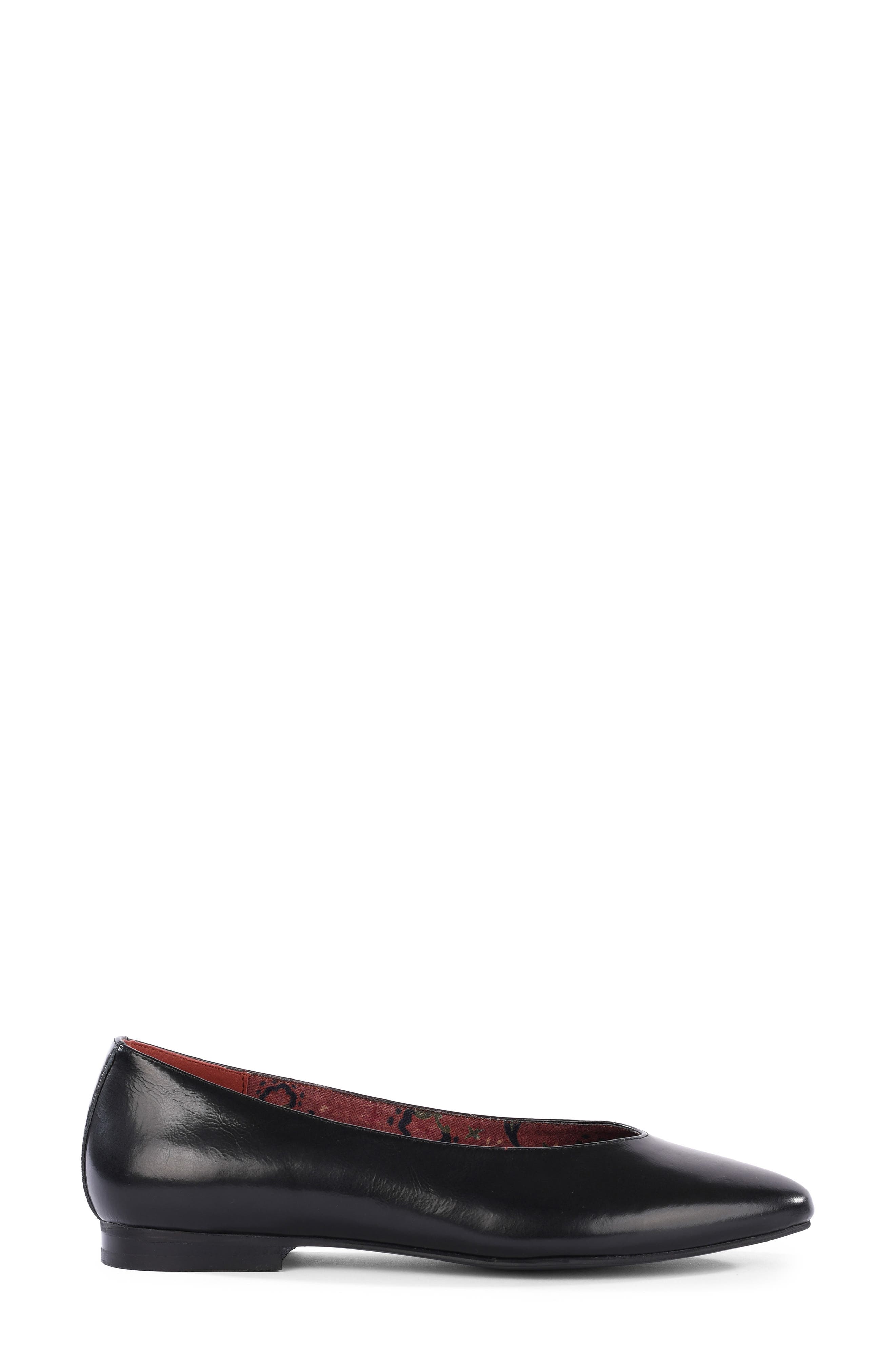 To Be Honest Leather Flat, Alternate, color, BLACK LEATHER