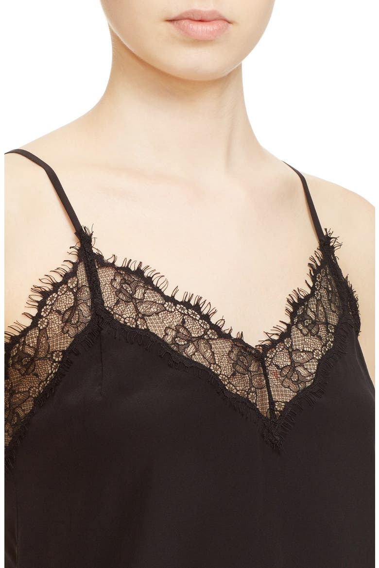 Silk & Lace Camisole, Alternate, color, BLACK
