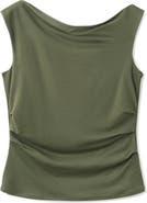 MANGO Draped Neck Asymmetric Top