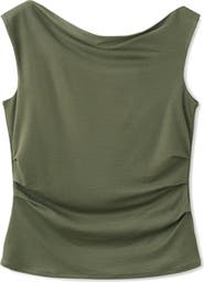 MANGO Draped Neck Asymmetric Top