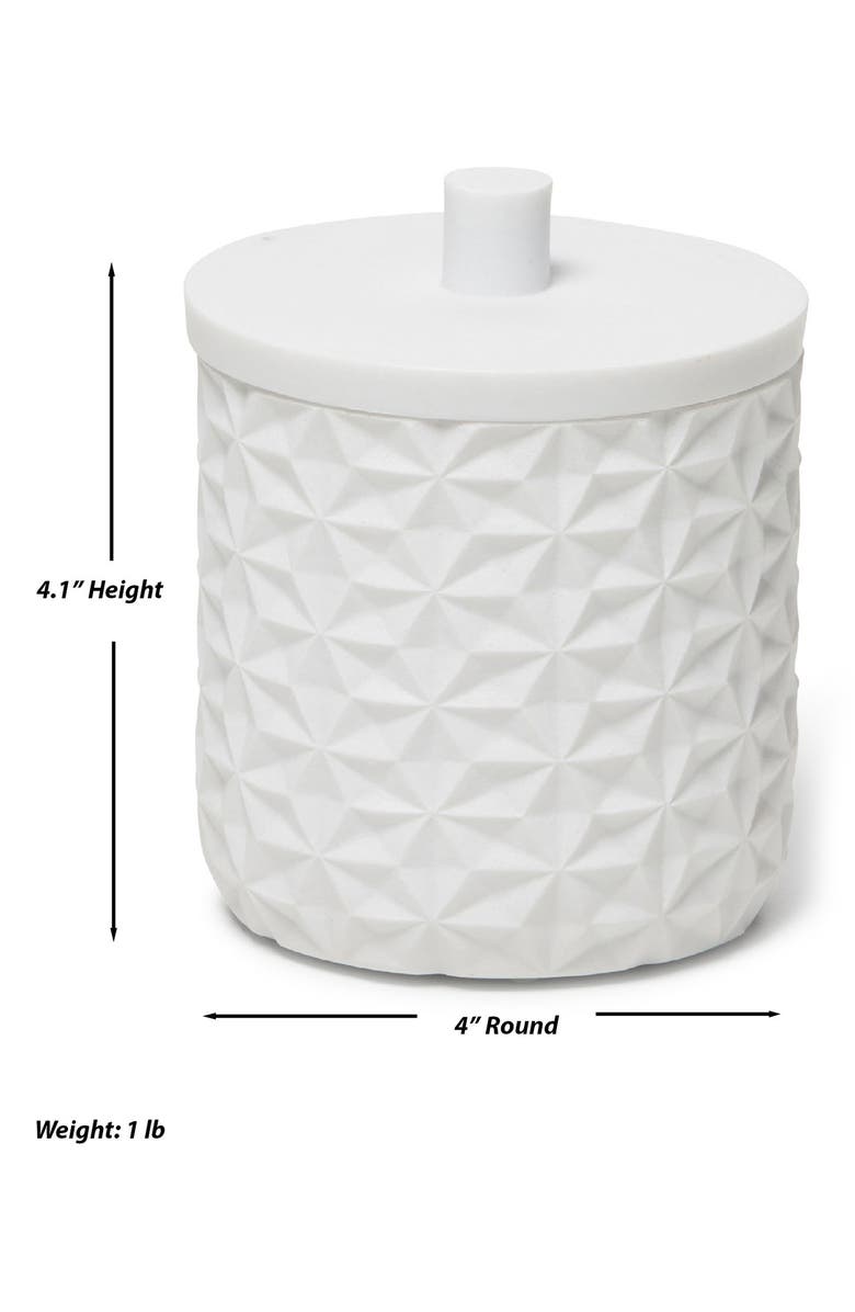 ROSELLI TRADING COMPANY Diamond Lidded Canister, Alternate, color, White