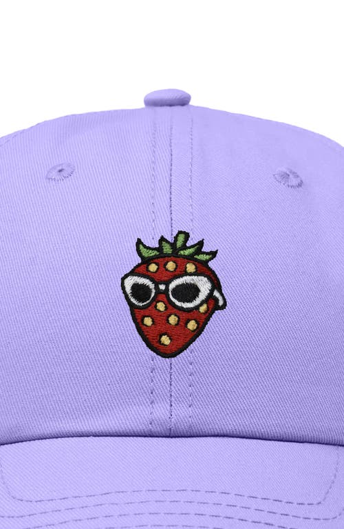 Dalix Strawberry Embroidered Casual Cap In Lavender