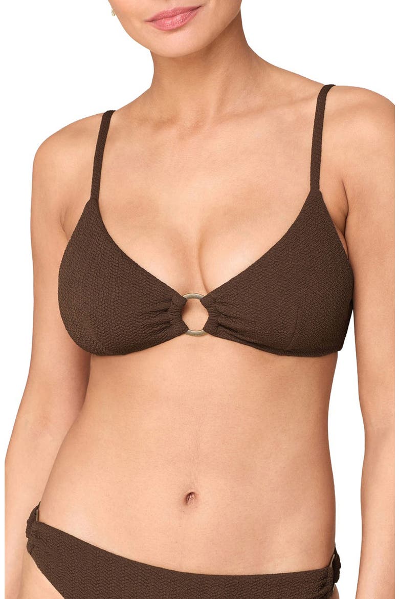 The Bonita Ring Bikini Top, Main, color, WALNUT