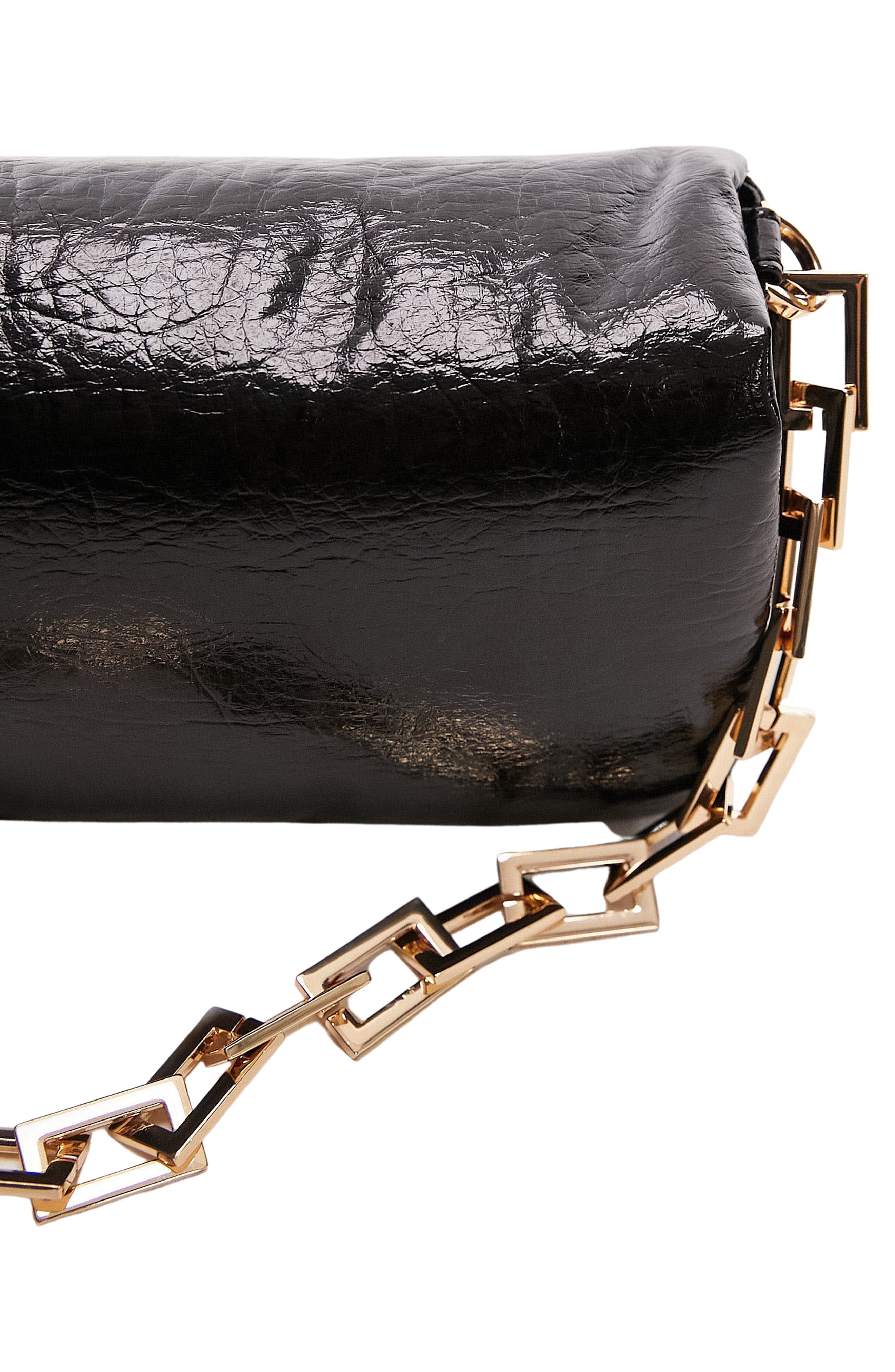 Topshop Simon Puffy Faux Leather Shoulder Bag, Alternate, color, 