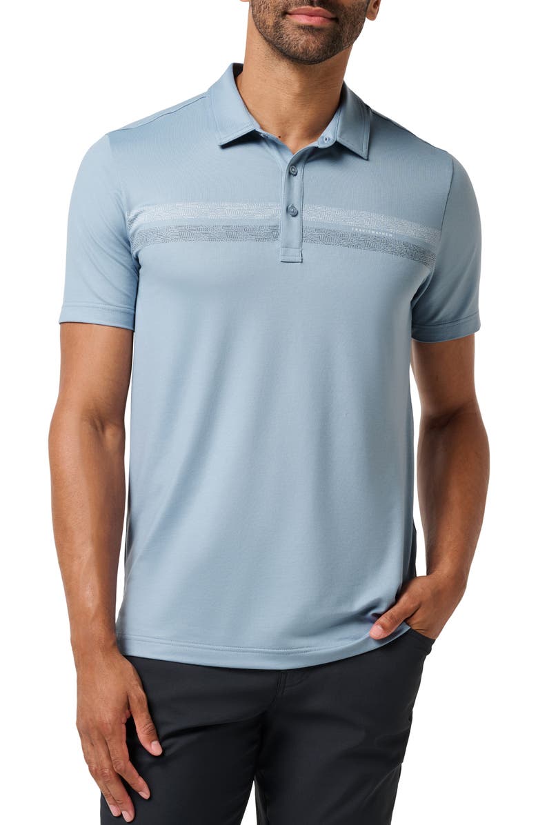 TravisMathew Featherweight Polo, Main, color, Ash Blue